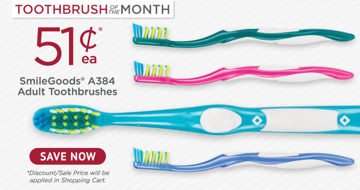 Toothbrush of the Month: SmileGoods® A384 Adult Toothbrushes 72/Box