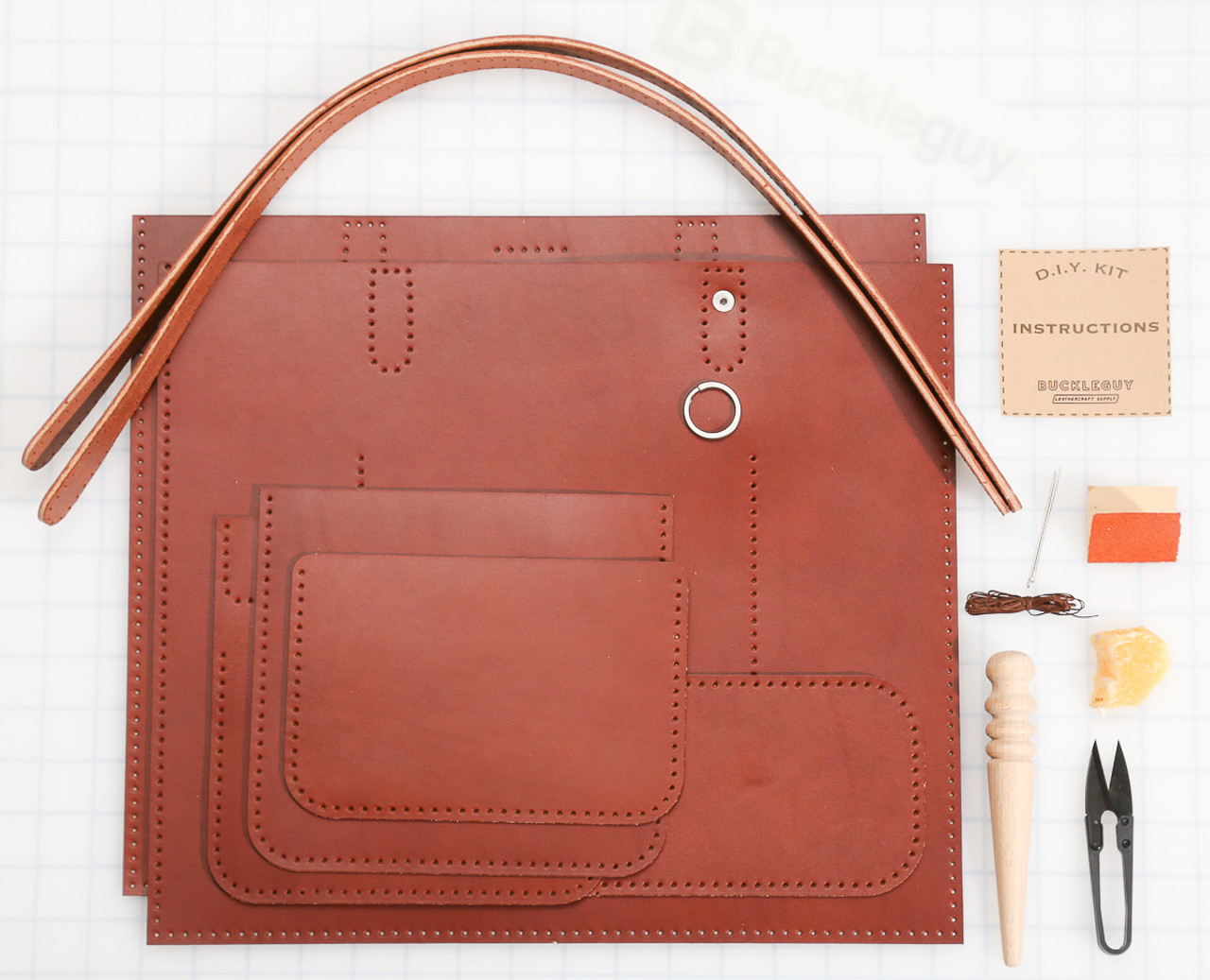 Real Leather Mini Tote Bag DIY Kit  DIY Tote Bag Making Kits – POPSEWING®
