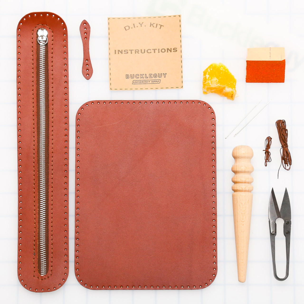 DIY Cross Stitch Leather Pencil Case