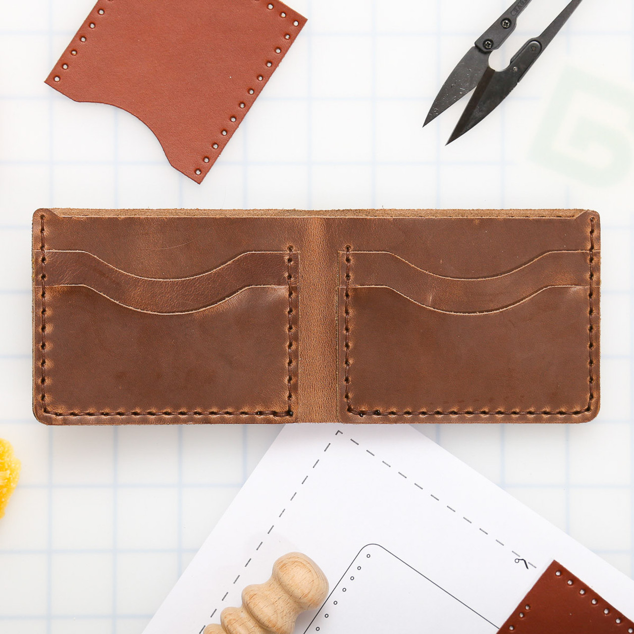 DIY 6-Pocket Vertical Wallet Leather Kit