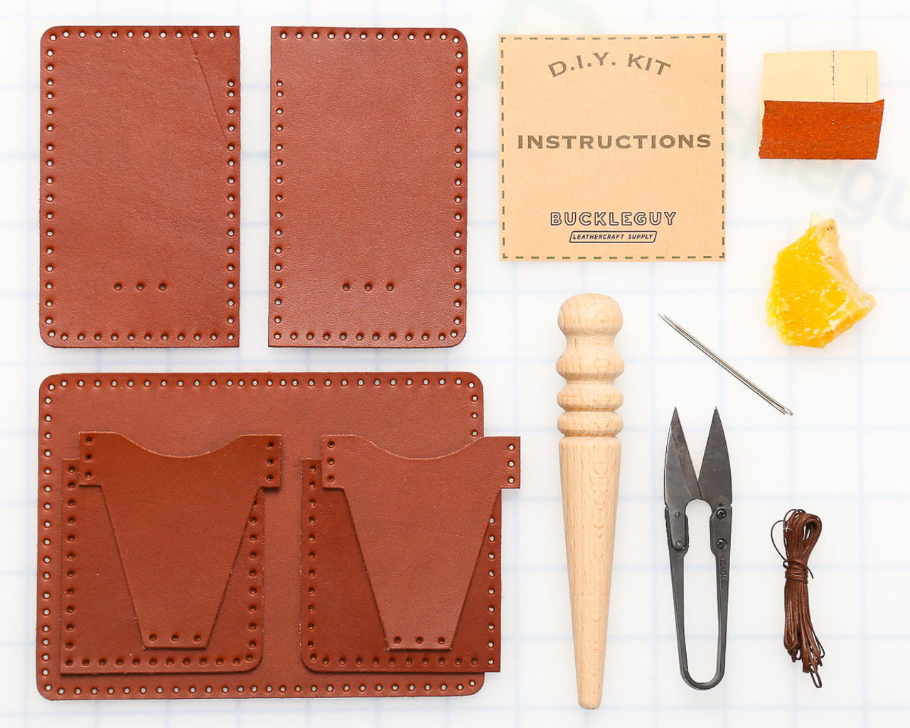 DIY 3-Pocket Wallet Leather Kit - Saturday Scratch