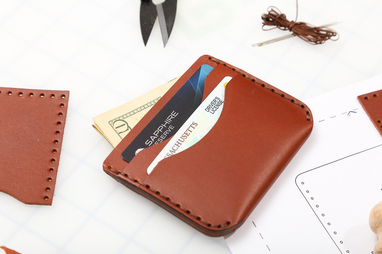 DIY 3-Pocket Foldover Wallet Leather Kit