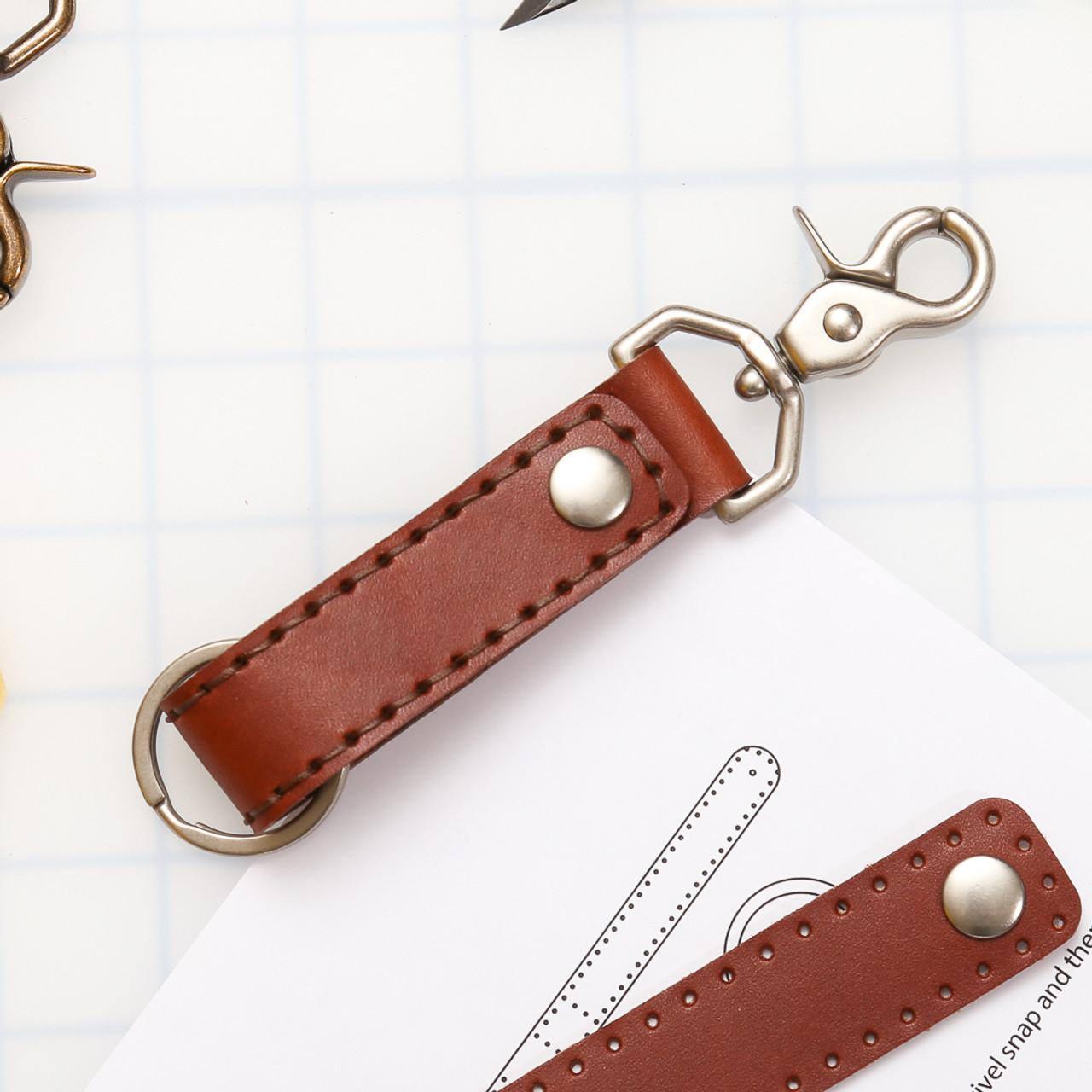 Keychain Leather Fob Loop Saddle