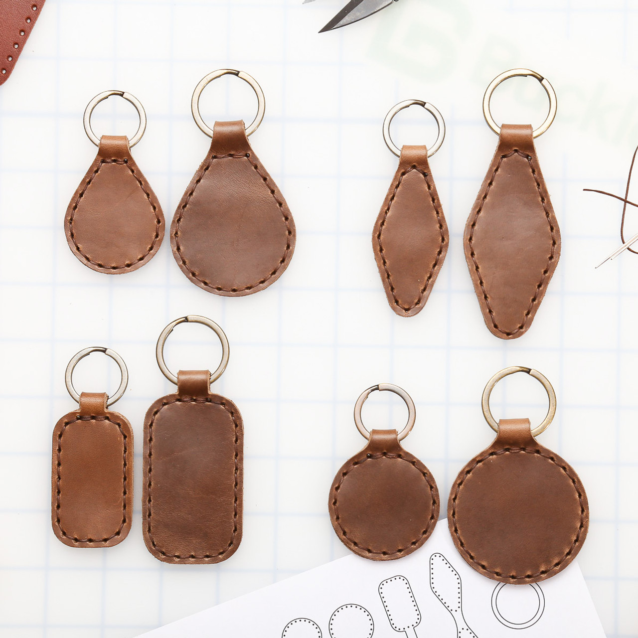 Khaki Leather Key Holder Kit DIY Leather Key Wallet Kit DIY Leather Pr –  Feltify