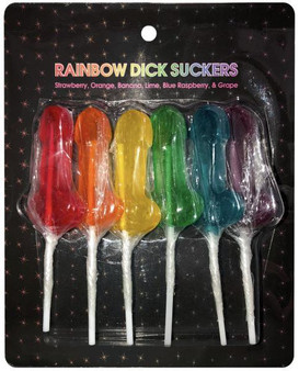 Rainbow Dick Suckers 6 Count Assorted Colors Flavors