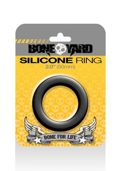 Boneyard Silicone Cock Ring 2 inches Black