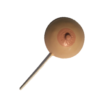Large Single Boob with Stick Butterscotch Lollipop
