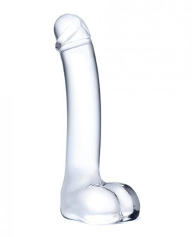 Glas 7 inches Realistic Curved Glass G-Spot Dildo Clear