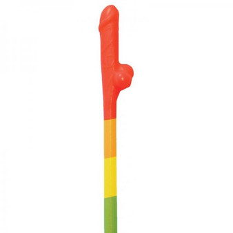 Rainbow Pecker Straws 10 Pack