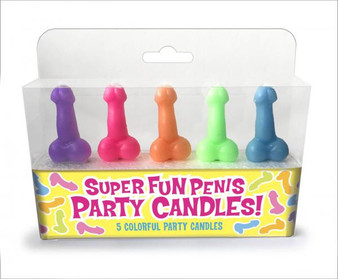 Super Fun Penis Party Candles 5 Colorful Party Candles