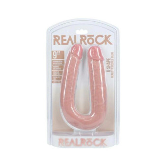 Realrock 9 In. U-shaped Double Dildo Beige