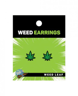 Wood Rocket Weed Earrings