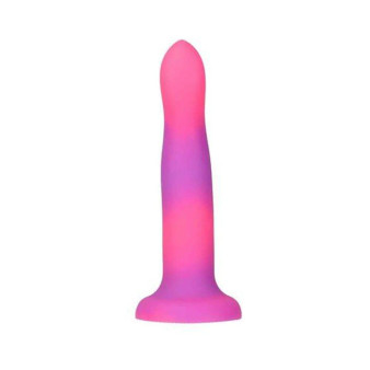 Rave Addiction 8in Glow In The Dark Dildo Pink/purple