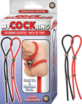My Cockring Extreme Cocktie 2 Pack Black & Red - 782631286700