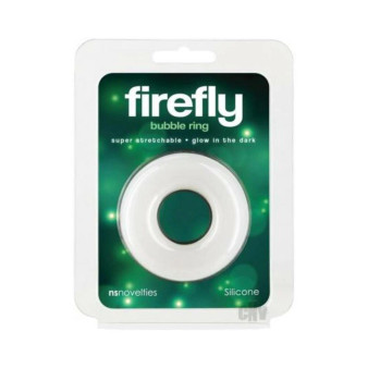 Firefly Glow In The Dark Bubble Cock Ring - Large, White