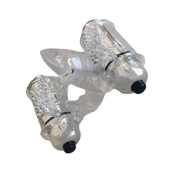 Wet Dreams Double Down Dual Motor Cock Ring With Power Bullet  And Stimulator Tongue With Motor