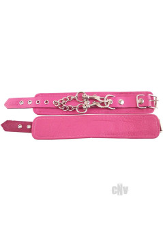 Plain Leather Wrist Cuffs - PINK Plain Leather Wrist Cuffs - PINK