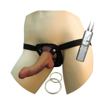 Latin American Whoppers 8in Vibrating Dong With Universal Harness - 782631232820