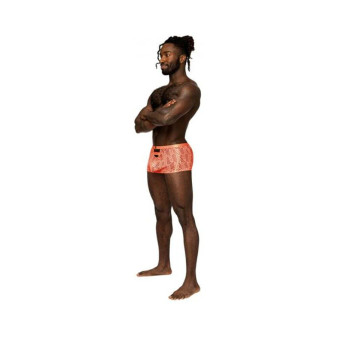 Male Power Rude Awakening Cheeky Cutout Short Neon Orange M Male Power Rude Awakening Cheeky Cutout Short Neon Orange M