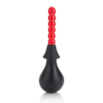 Ribbed Anal Douche Black Red