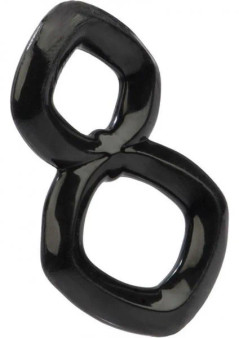 Crazy 8 Enhancer Double Cock Ring Black - 716770061461