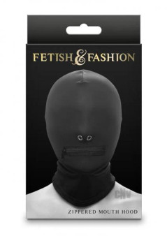 Fetish Fashion Zippered Mouth Hood Blk