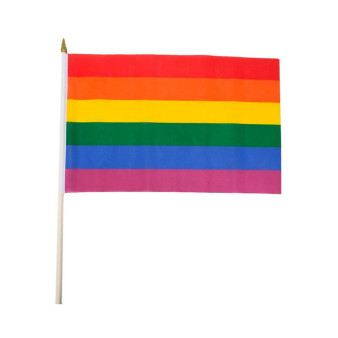 Gaysentials Rainbow Stick Flag 4in X 6in