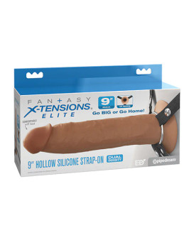 Fantasy X-Tensions Elite 9 Silicone Hallow Strap-On Dual Density - Brown