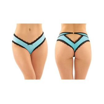 Dahlia Cheeky Hipster Panty With Lace Trim And Keyhole Cutout 6-pack L/xl Turquoise