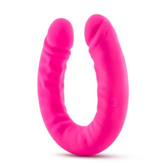 Ruse 18 inches Silicone Slim Double Dong Hot Pink