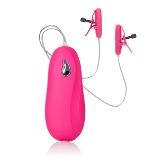 Nipple Play Vibrating Heated Nipple Clamps Pink