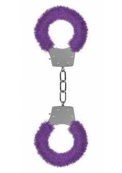 Ouch Pleasure Handcuffs Furry Cuffs Purple