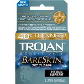 Trojan Bareskin Condoms 3 Package