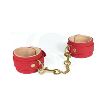 Spartacus Red Pu Wrist Cuffs With Plush Lining Spartacus Red Pu Wrist Cuffs With Plush Lining