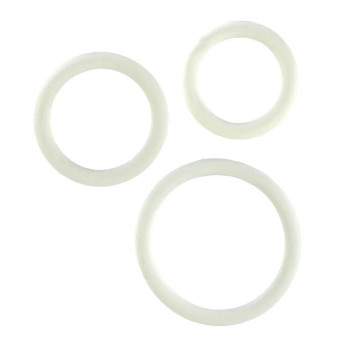 Rubber Cock Ring White 3 Piece