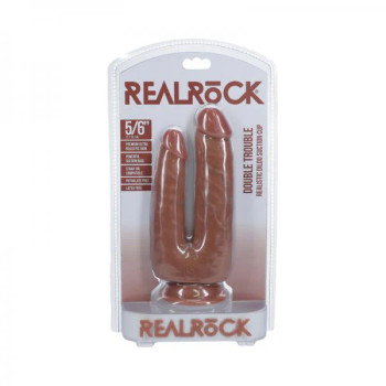 Realrock Double Trouble 5 In. / 6 In. Dildo Tan Realrock Double Trouble 5 In. / 6 In. Dildo Tan