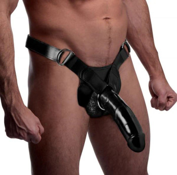 Infiltrator II Hollow Strap On With 9 Inches Dildo Black Infiltrator II Hollow Strap On With 9 Inches Dildo Black