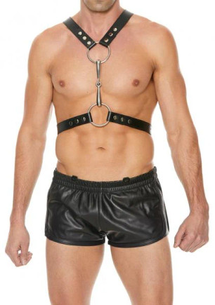 Men's Harness With Metal Bit - Black Men's Harness With Metal Bit - Black