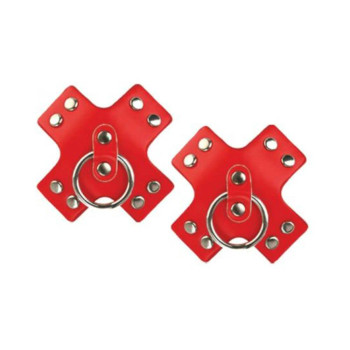 Nipplicious Seducer Leather Pasties With Ring Red Nipplicious Seducer Leather Pasties With Ring Red
