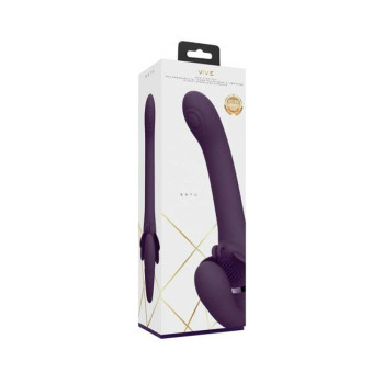 Vive - Satu Rechargeable Pulse-wave Triple-motor Silicone Strapless Strap-on - Purple Vive - Satu Rechargeable Pulse-wave Triple-motor Silicone Strapless Strap-on - Purple