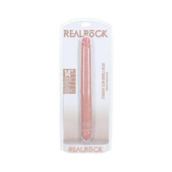 Realrock 14 In. Slim Double-ended Dong Beige Realrock 14 In. Slim Double-ended Dong Beige