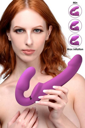 10X Evoke Ergo Fit Inflatable & Vibrating Strapless Strap-On Dildo 10X Evoke Ergo Fit Inflatable & Vibrating Strapless Strap-On Dildo