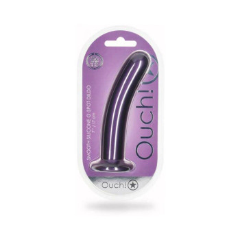 Shots Ouch! Smooth Silicone 7 In. G-spot Dildo Metallic Purple Shots Ouch! Smooth Silicone 7 In. G-spot Dildo Metallic Purple
