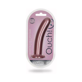 Shots Ouch! Smooth Silicone 7 In. G-spot Dildo Rose Gold Shots Ouch! Smooth Silicone 7 In. G-spot Dildo Rose Gold