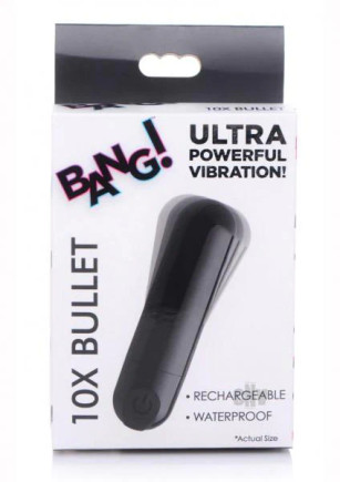 10x Rechargeable Vibrating Metallic Bullet - Black 10x Rechargeable Vibrating Metallic Bullet - Black