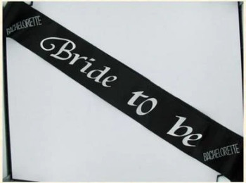 Bride 2B Sash Black W/Clear Stones - 760497009459