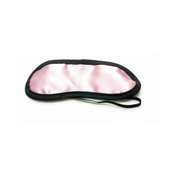 Sex Kitten Satin Eye Mask Pink With Black Trim