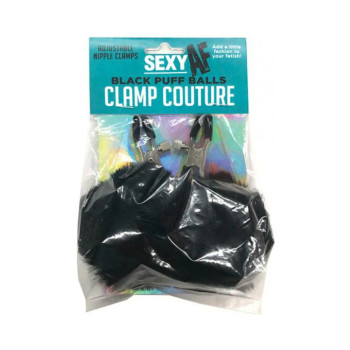 Sexy Af Nipple Clamps Black Puff Balls Sexy Af Nipple Clamps Black Puff Balls