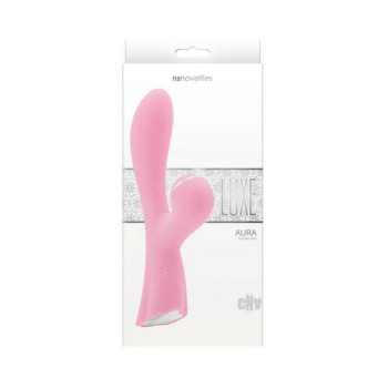 Luxe Aura Rechargeable Suction Dual Stimulator - Pink
