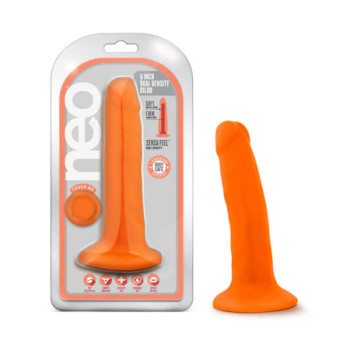 Neo Dual Density Cock 5.5  Neon Orange Neo Dual Density Cock 5.5  Neon Orange
